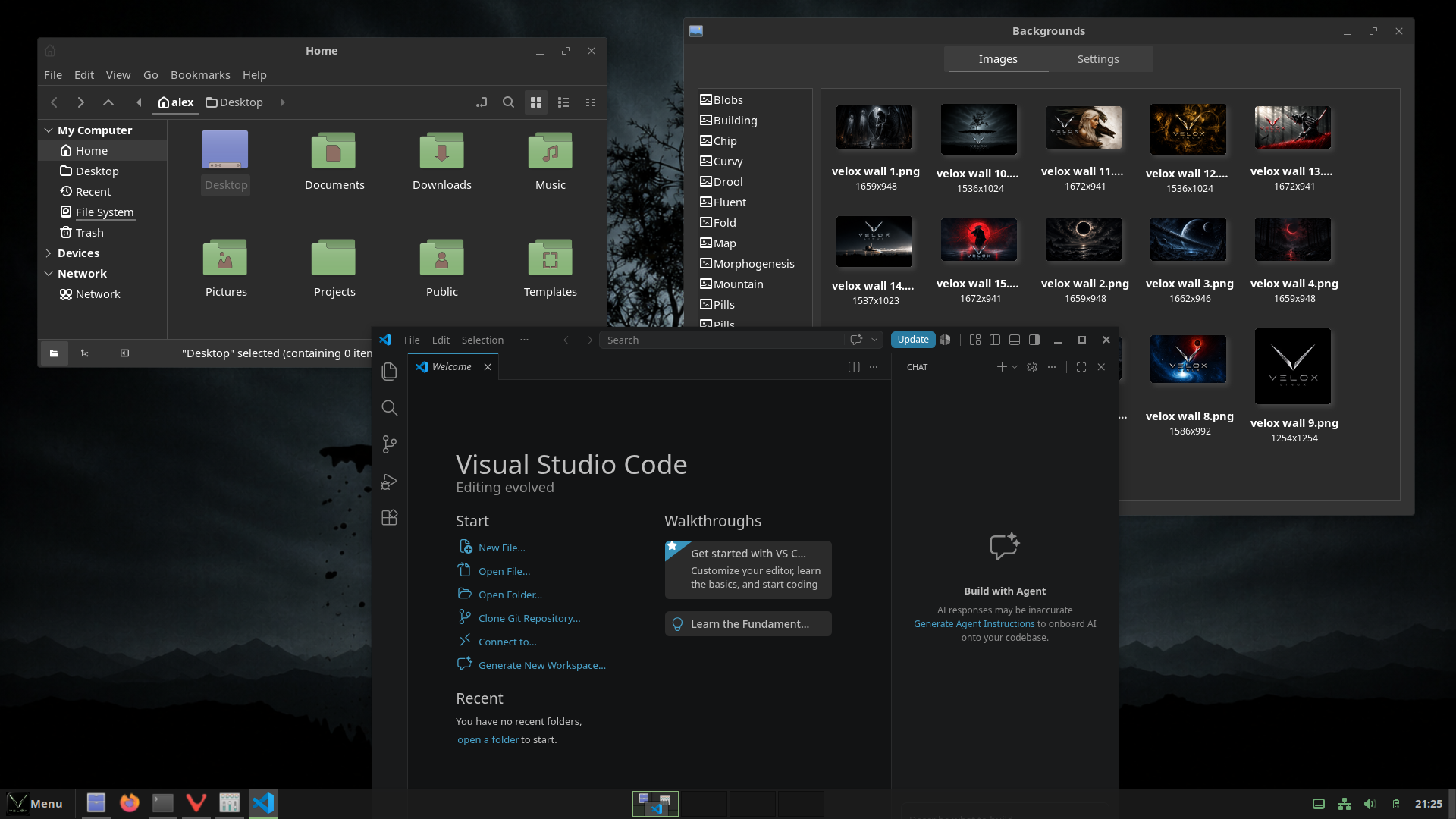 Velox Cinnamon desktop overview
